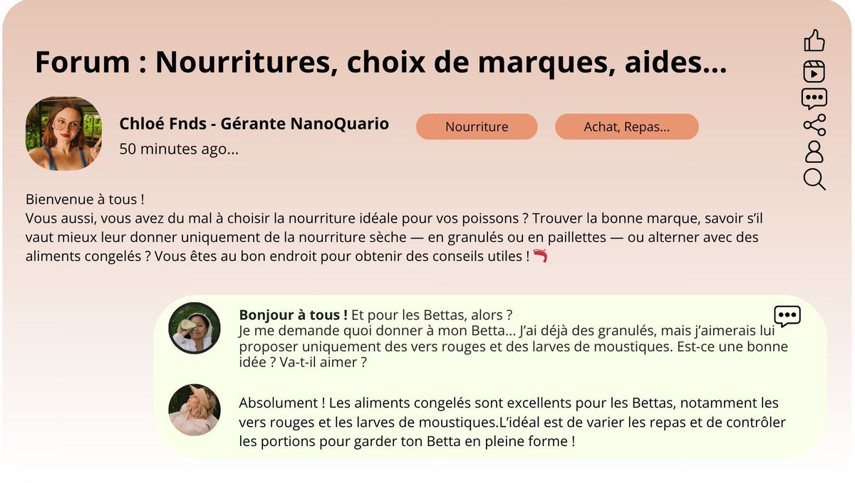 🦐 Forum : Nourritures, choix de marques, aides...