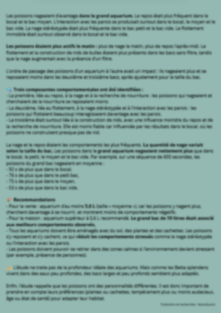 Une vie complète dans un bocal, explications des effets négatifs sur le combattant betta splendens.
